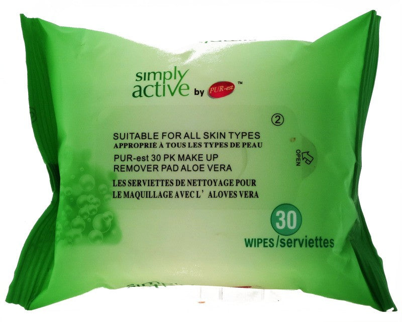 MAKE UP REMOVER-ALOE VERA 30CT PUREST