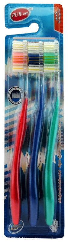 Toothbrush 3 Pack Soft Adult Purest
