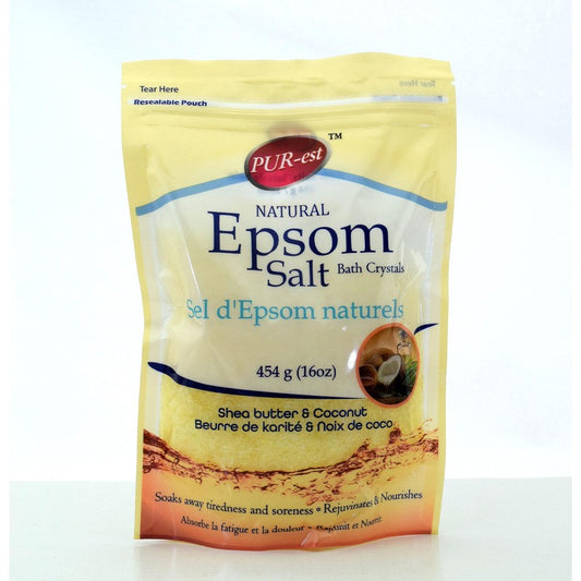 Sels de bain Epsom au beurre de karité et à la noix de coco 454g Les plus purs