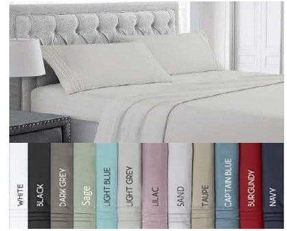 9900 Twin Sheet Set 4pc Solid Ass't Colours Home Aesthetics