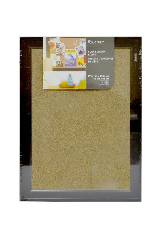 Cork Bulletin Board 17"x 23" Espresso Quartet