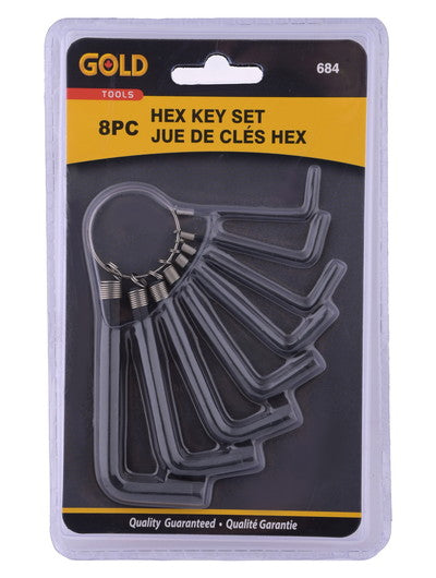 Jeu de clés hexagonales 8 pièces 1,5 mm à 6 mm