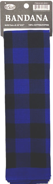 Bandana Check. BL 21X21 inches