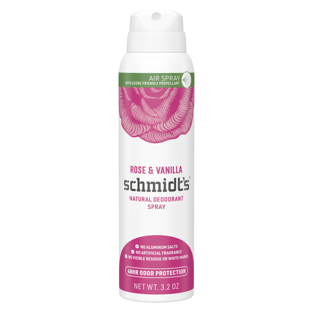 Natural Deodorant Spray Rose & Vanilla 91g. Schmidt's