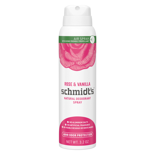 Natural Deodorant Spray Rose & Vanilla 91g. Schmidt's