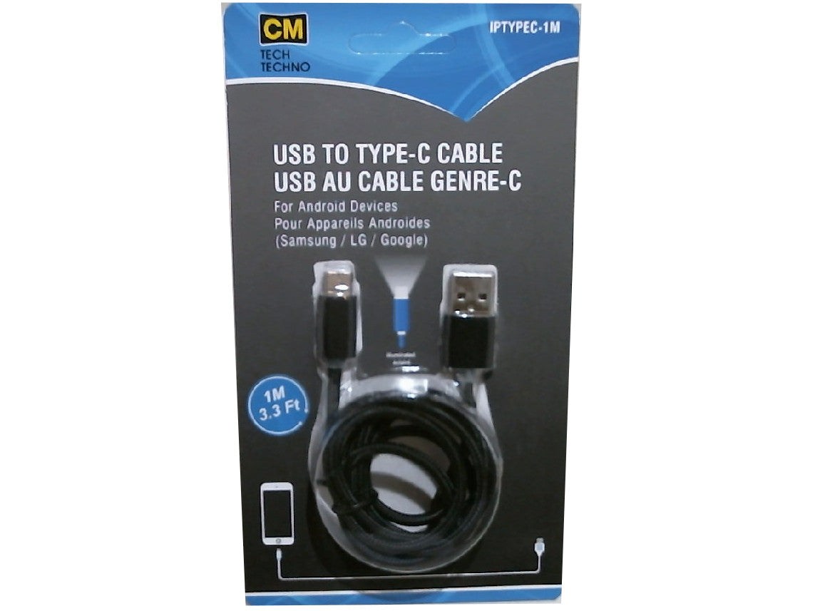 USB A - USB C 3.3Ft Illuminated Cable Ass't Colours CM