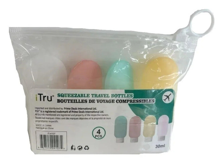 Bouteilles de voyage souples - Lot de 4 de 30 ml