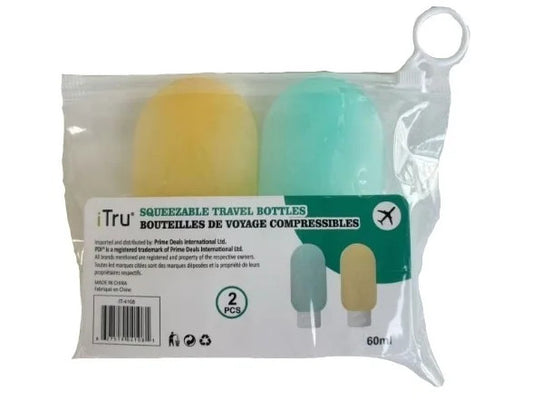 Flacons de voyage compressibles - lot de 2 x 60 ml
