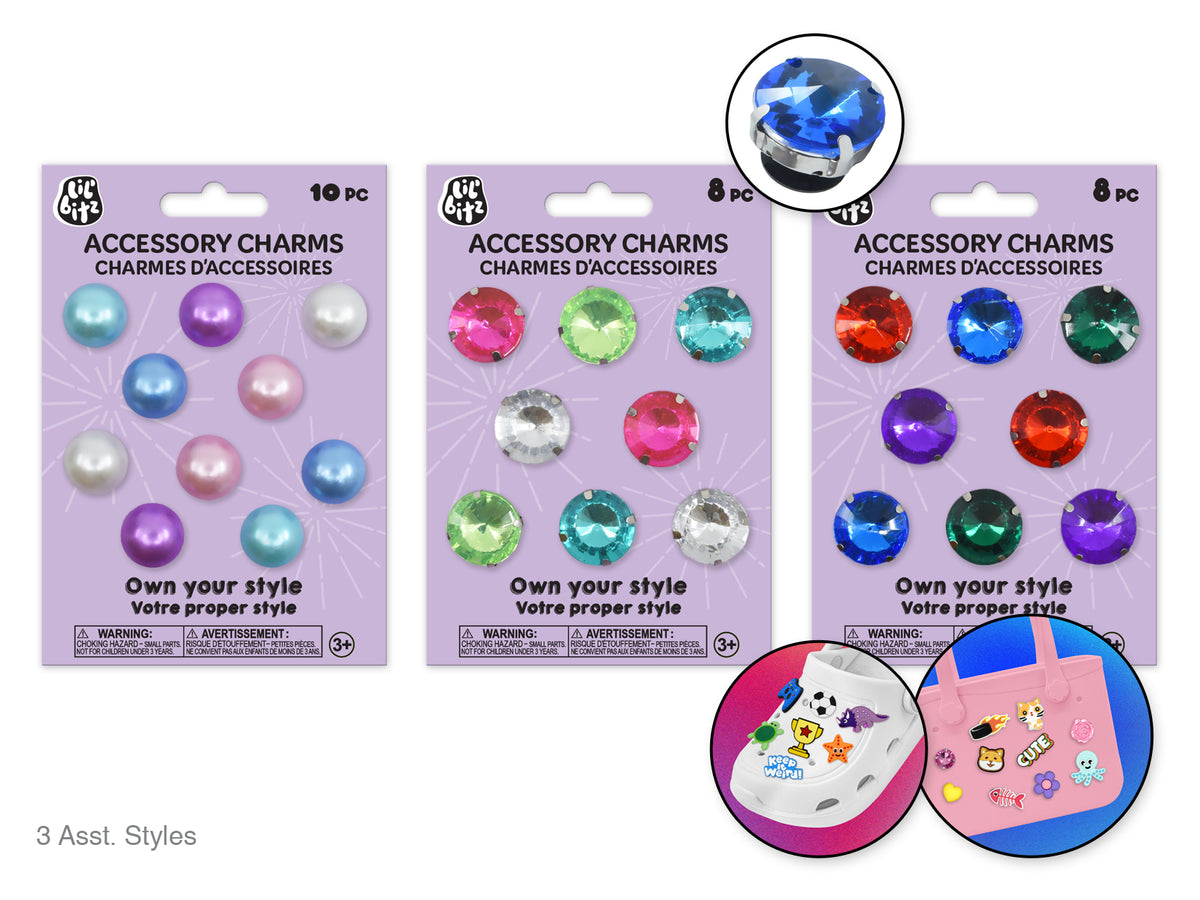 Shoe & Tote Accessory Charms Asst8eax3stl E) Gem Glam