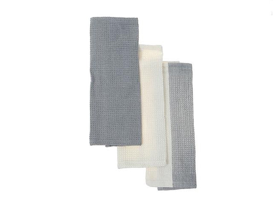 Dish Towel Set Of 3 Pcs Block Print  Drizzle 12" X 12