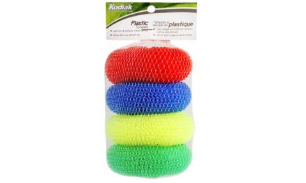 PLASTIC SCOURERS 4/PACK KODIAK