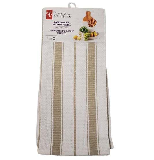 Kitchen Towel PC Basketweave 2pk 18x28 inch – Beige