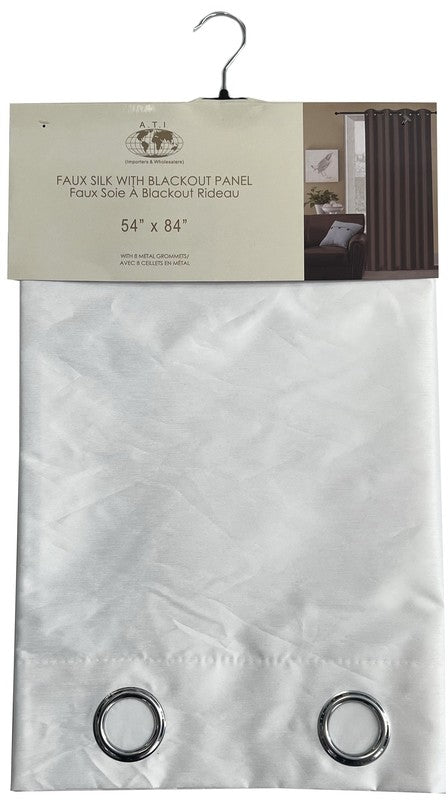 Curtain 54X84" Blkout Fu Silk White