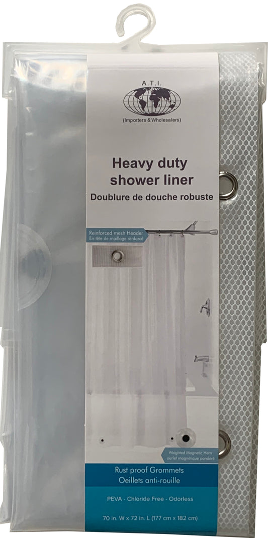 Shower Liner Heavy Duty Clear PEVA