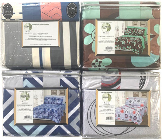 King Sheet 6pc Asst.Print