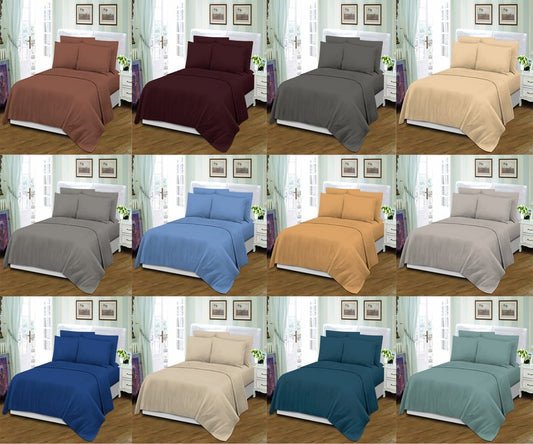 Twin sheet set 1 flat 1 fitted 2 pillowcases asst colours solid