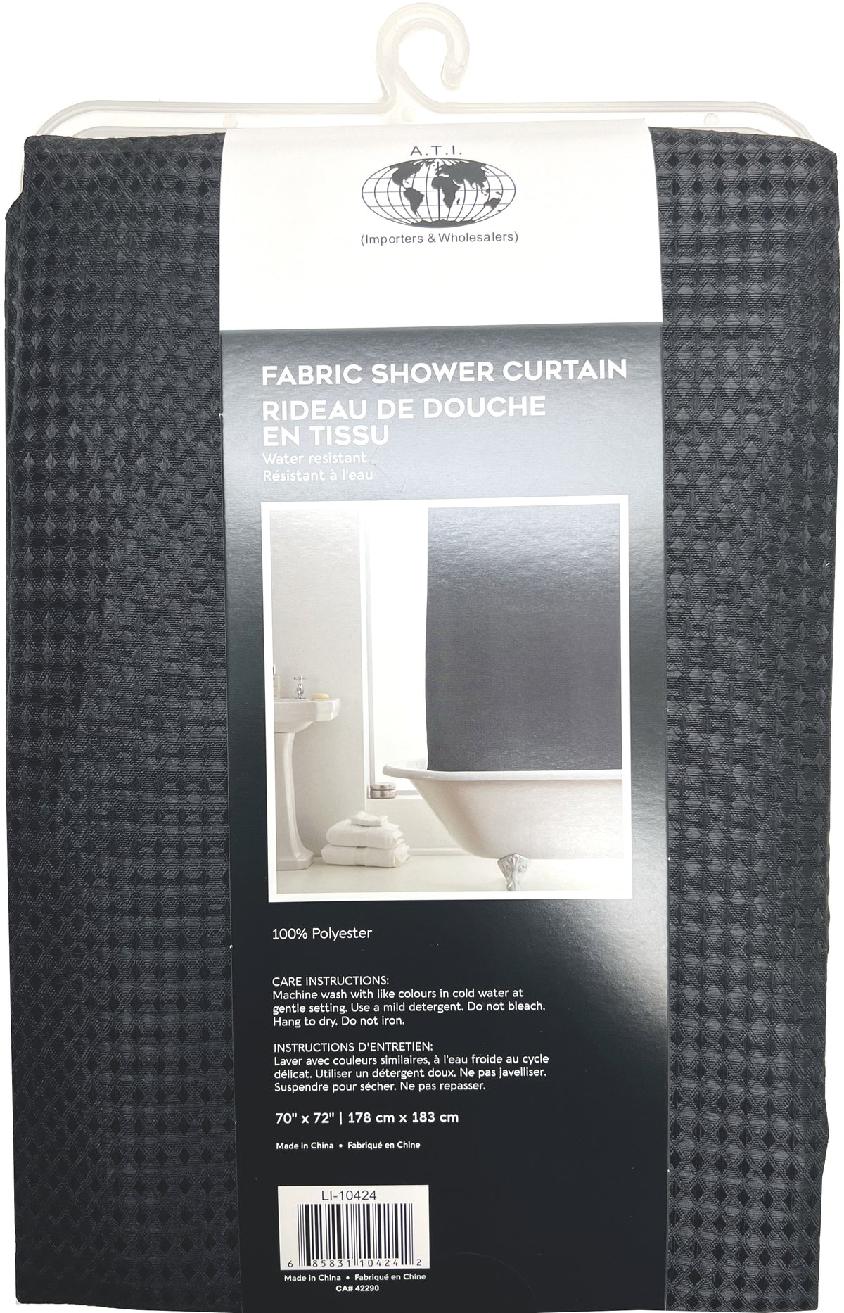 Shower Curtain Waffle-Black