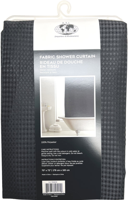 Shower Curtain Waffle-Black