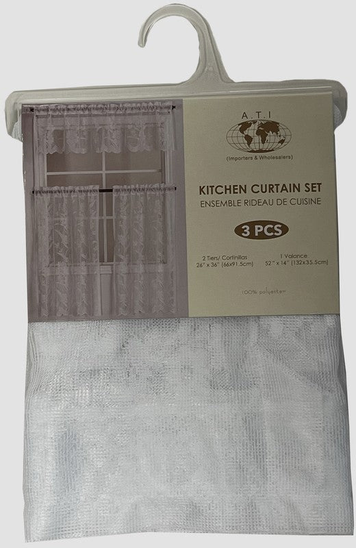 Kitchen curtain white lace