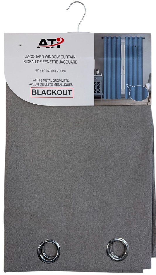 Curtain 54X84"FuLinen Blkout-Gry
