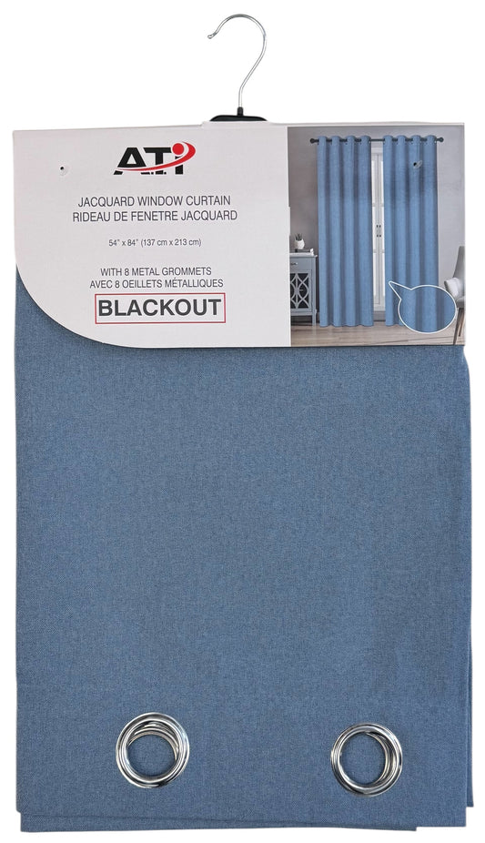 Curtain 54X84"FuLinen Blkout-Blu