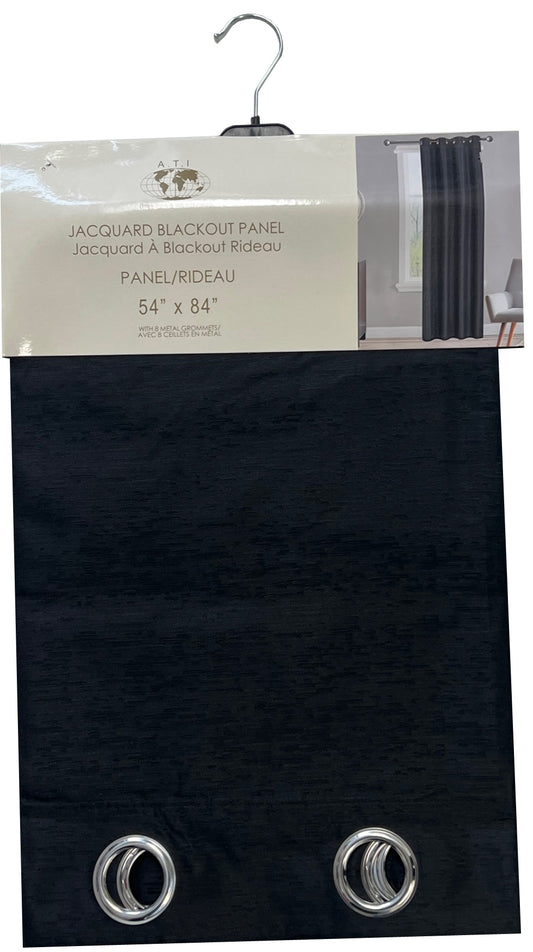 Curtain 54X84"Jcqrd Blk-Blackout