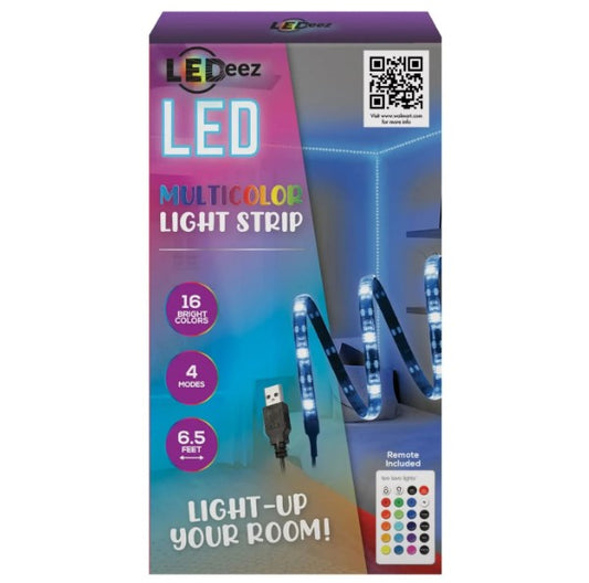 LED Light Strip Multicolour 6.5' USB Powered