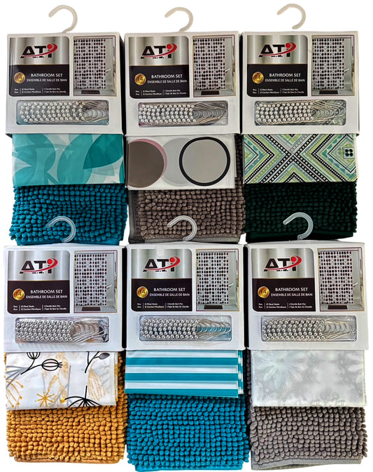 Shower Curtain 14pc Set Assorted