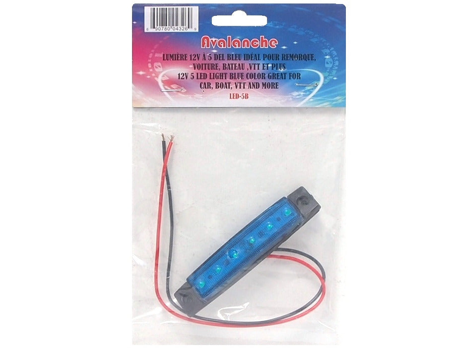 bande LED bleue 6 lumières 12 volts pour voiture, bateau, remorque, etc.