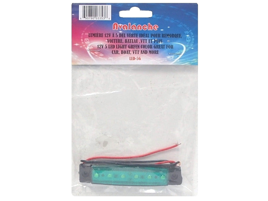Bande LED verte 6 12 volts pour voiture bateau remorque etc.