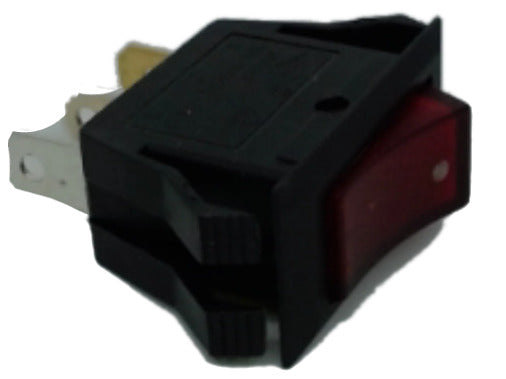 ON-OFF red rocker switch  - 15A  / 125 VAC or 10A / 250 VAC. - S.P.S.T., 3 pins