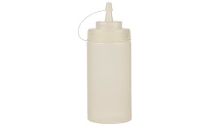 MOUTH SQUEEZE BOTTLES WITH LID 16OZ CLEAR WIDE 1/PK X 24/CS