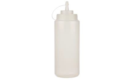 WIDE MOUTH SQUEEZE BOTTLES WITH LID 32OZ CLEAR  1/PK x 24/CS