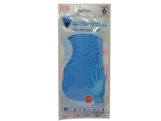 nitrile gloves large 6 pack Sani-guard