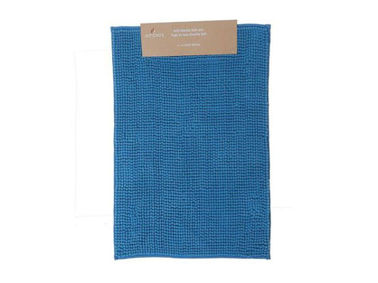 Bath Mat Solid Color Cheniile 20"x28" Blue 20" X 28