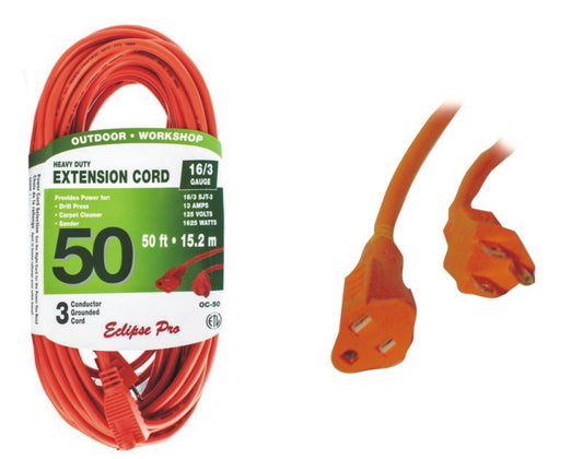 HD Grounded 50 ft electrical extension CSA orange