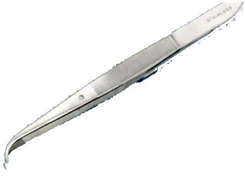 Forceps, splinter, 115mm 4.5", curved, stainless