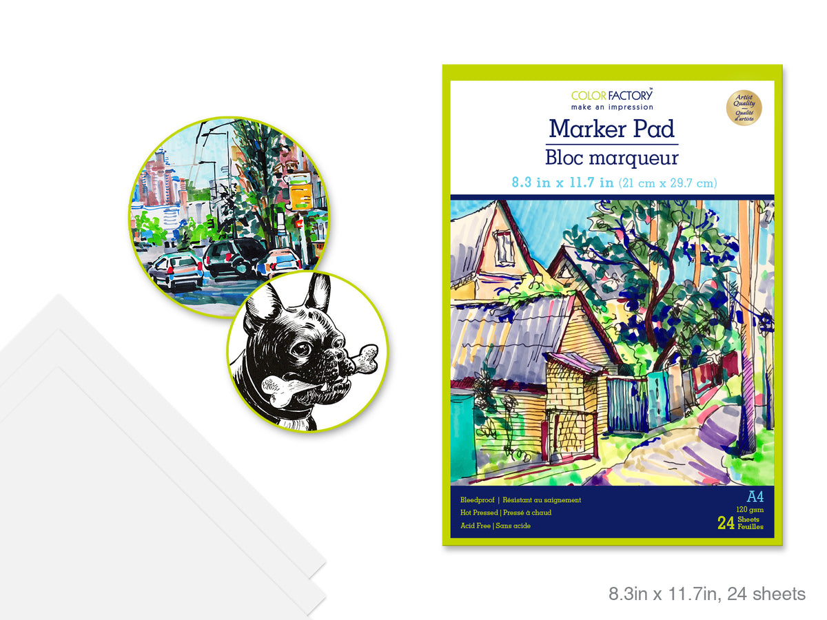 Marker Pad 8.25"x11.75" 24 Sheets Bleedproof 120gsm AF (A4)