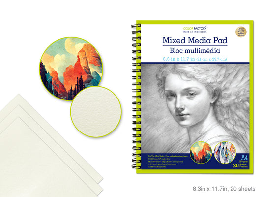 Mixed Media Artist Pad 8.25"x11.75" (A4) 180gsm 20 Sht AF