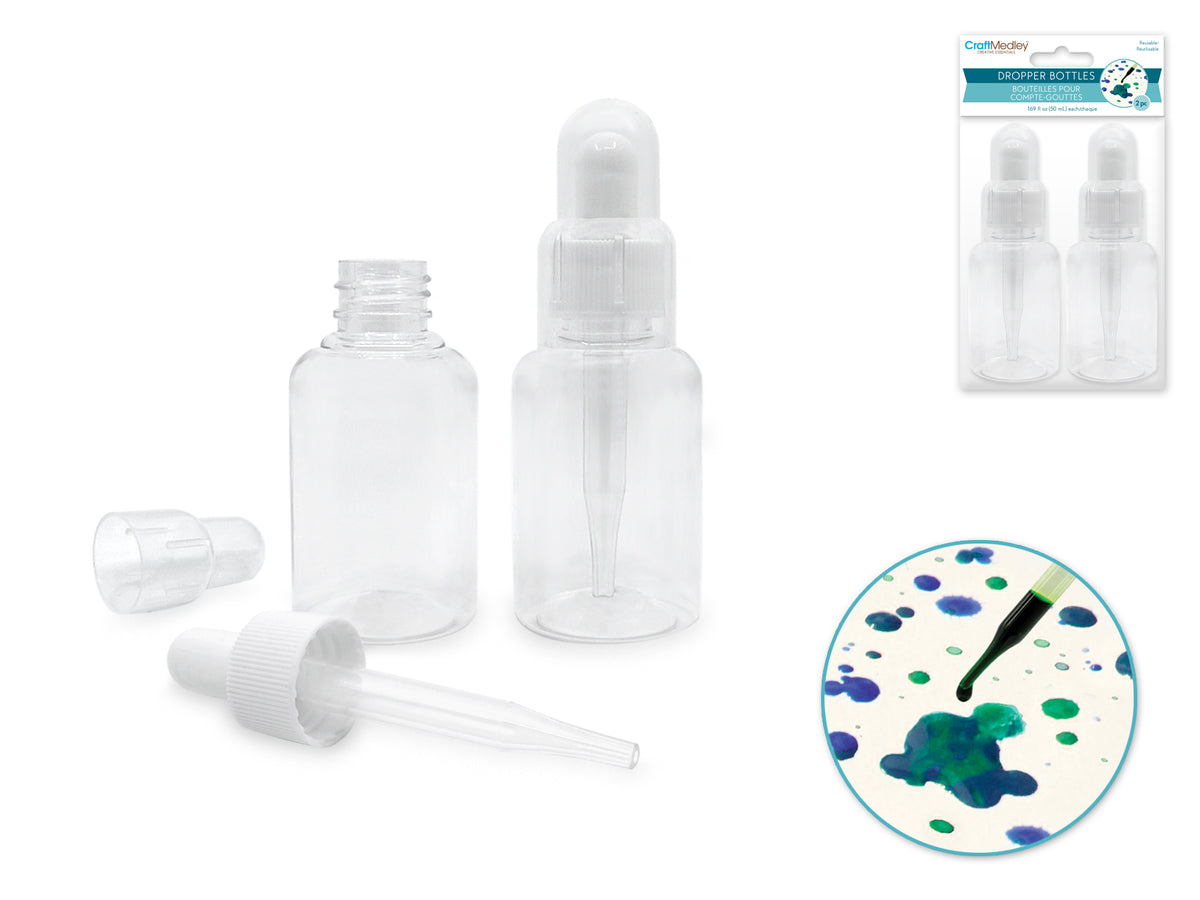 Plastic Bottles: 50ml Dropper Bottle 2pc Screw-top