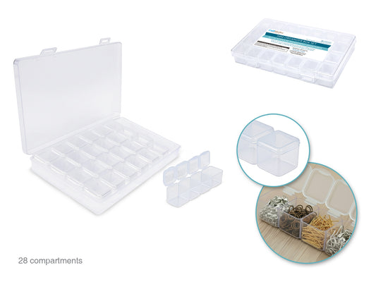 Craft Storage: 28 Mini Container Storage Box For Beads/glitters/gems