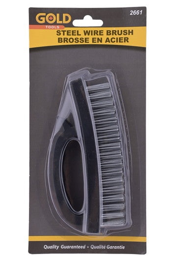 Steel wire brush with grip handle