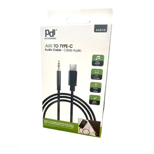 USB C - AUX 3.3Ft Black Cable PDI