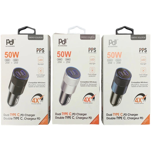 Car Charger Dual USB C 50W PDI
