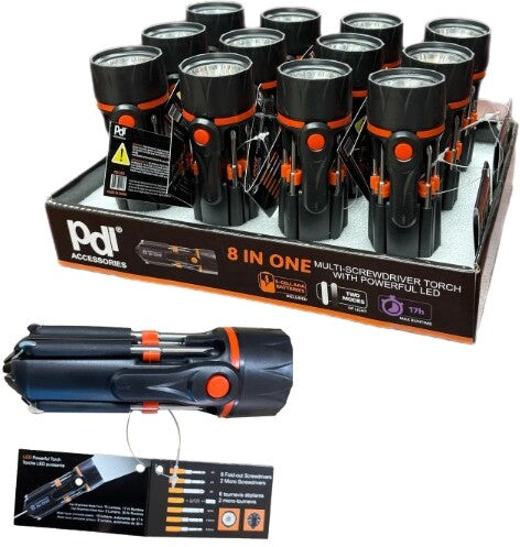 LED Flashlight w/ Multi Screwdriver PDI