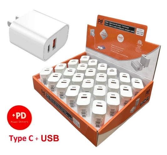 Wall Charger USB C & USB A 20W PDI