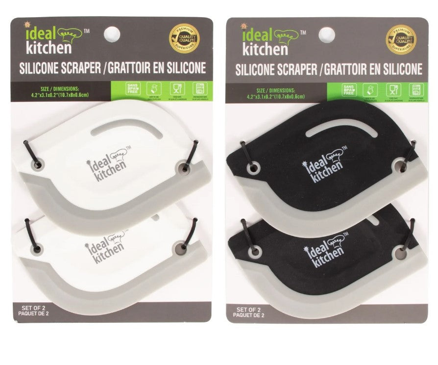 Silicone scrapers 2pk 4.2 x 3.1 x .2 inch ideal kitchen