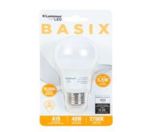 Ampoule LED A19 6W 2700K Luminus Basix