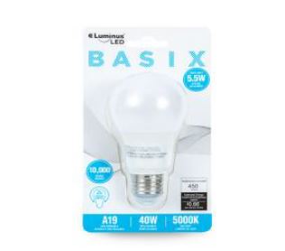 LED Bulb A19 6W 5000K Luminus Basix