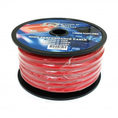 Câble d'alimentation 0 AWG rouge, rouleau de 15,24 mètres, vendu au mètre